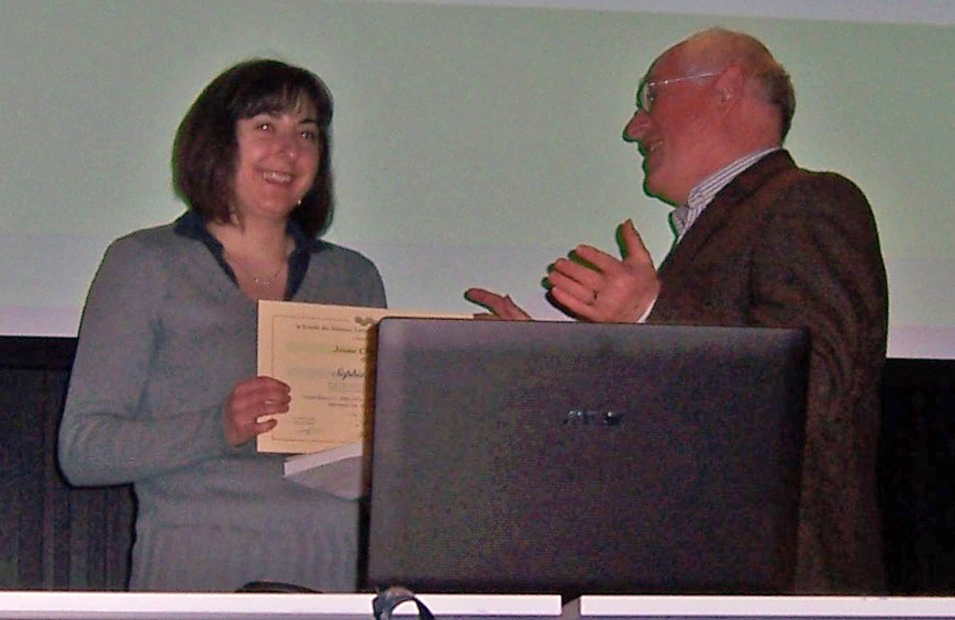 Le Président de la SSLA Benoît Cursente et la lauréate 2012 Sophie Galan Le Président de la SSLA Benoît Cursente et la lauréate 2012 Sophie Galan